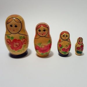 Vintage Antique Russian Wood Set Lot